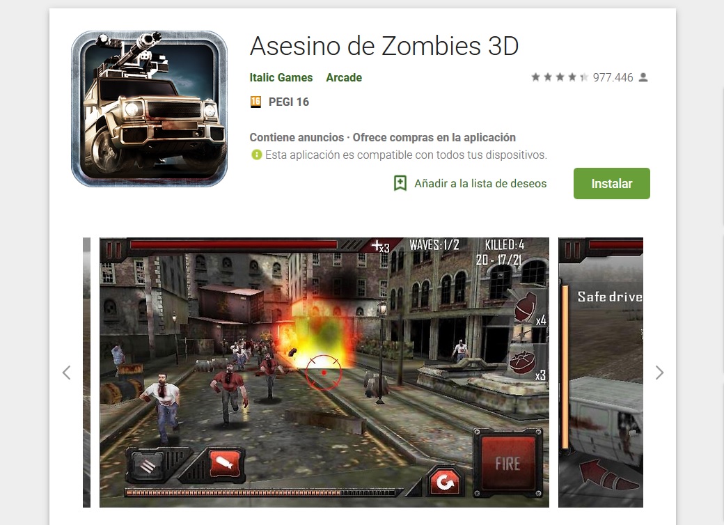 6 juegos de zombis para Android 3 Zombie Roadkill