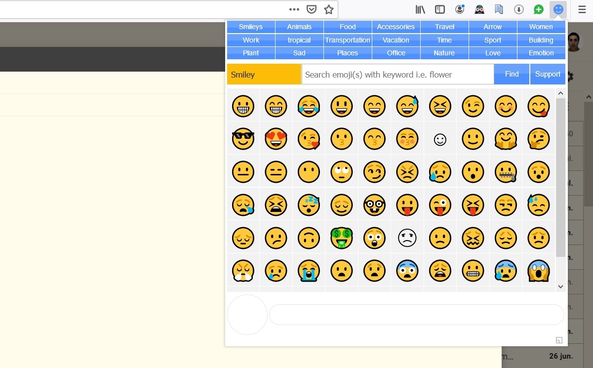 Las 10 mejores extensiones de Mozilla Firefox 6 Easy Emoji