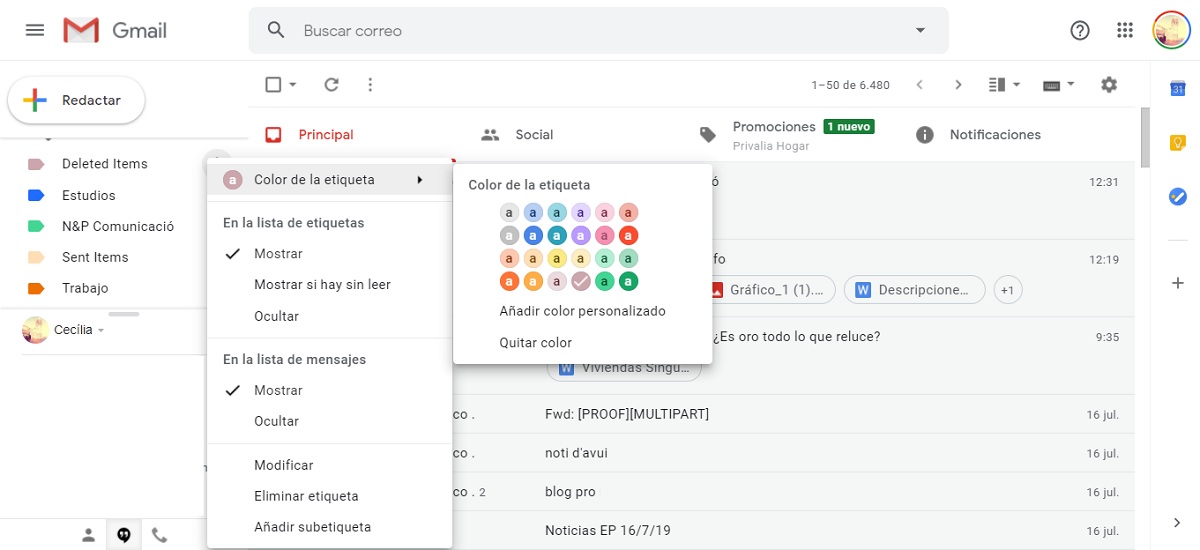 Comparativa de cuentas de correo de Hotmail Outlook y Gmail, ventajas y desventajas 5 gmail-organizacion