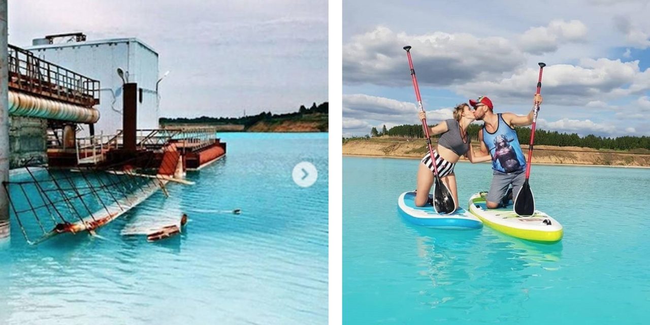 La historia de los selfies perfectos en un lago con desperdicios humanos