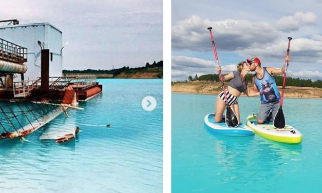 La historia de los selfies perfectos en un lago con desperdicios humanos