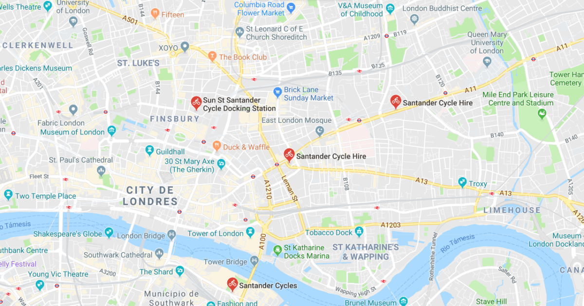 Google Maps empieza a mostrar estaciones de bicis de algunas ciudades 2 google maps
