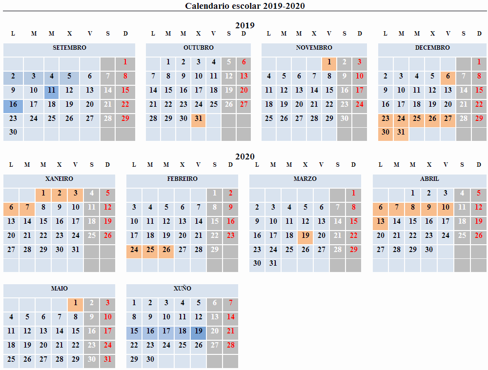 calendario escolar galicia