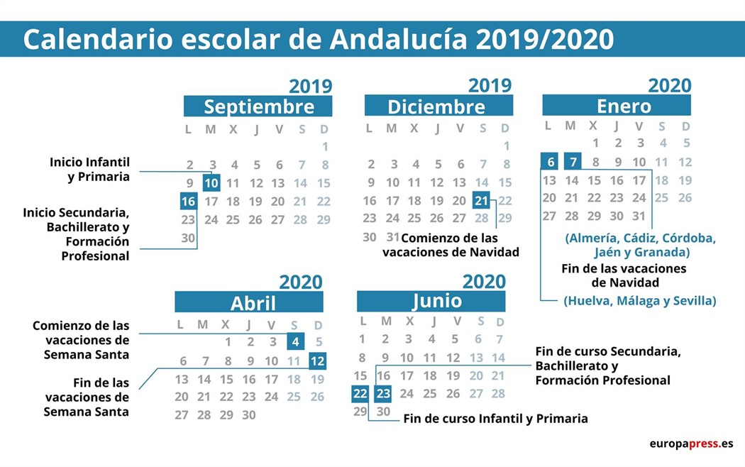 Calendario escolar 2019-2020 para descargar, fechas y festivos en todas las comunidades 1