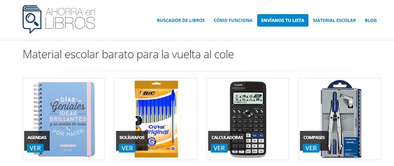 Cómo comprar con descuento y más baratos los libros de texto de este curso 3 comparador-material-escolar