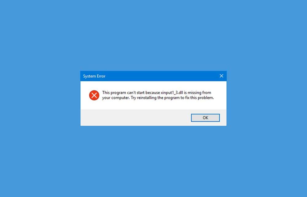 Cómo solucionar el error Falta XINPUT1_3.dll en Windows 10