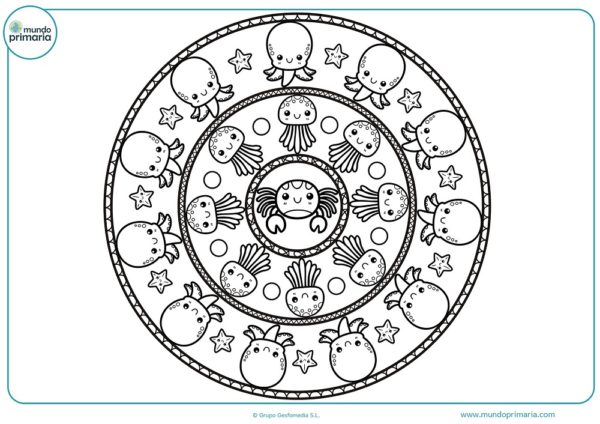 50 imágenes de mandalas para niños para descargar e imprimir