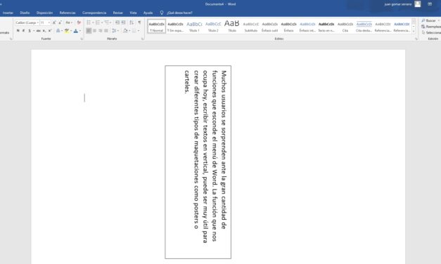 Cómo escribir en vertical en Word