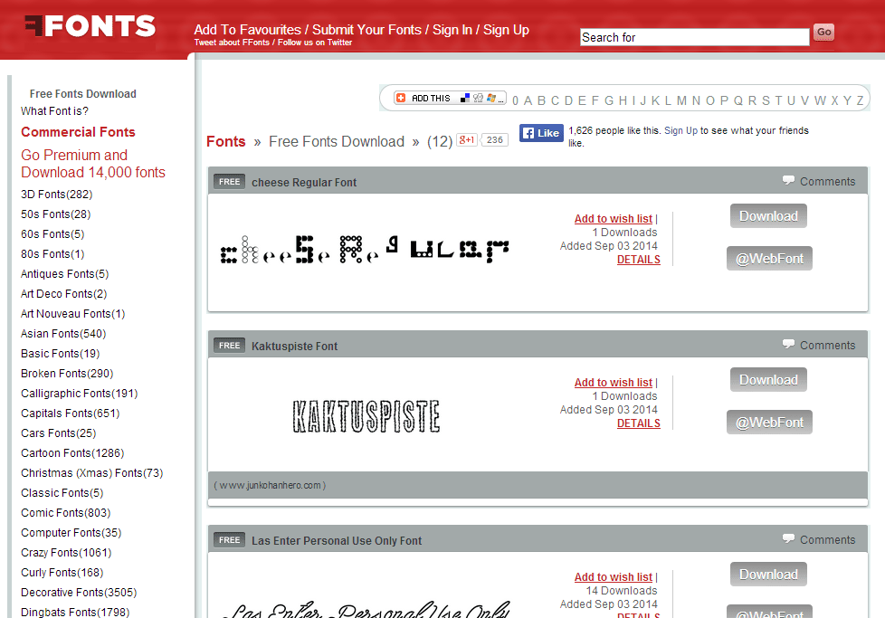 10 webs para descargar tipografías gratis 14 FFonts