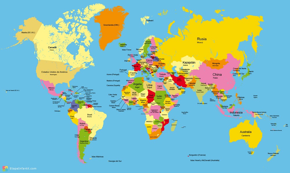 Mapas del mundo 2019, más de 200 imágenes para imprimir