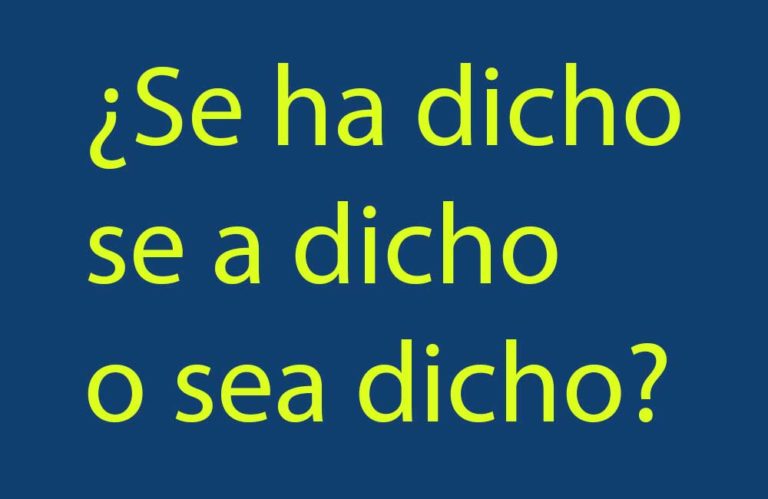 O Sea Se Escribe Junto O Separado