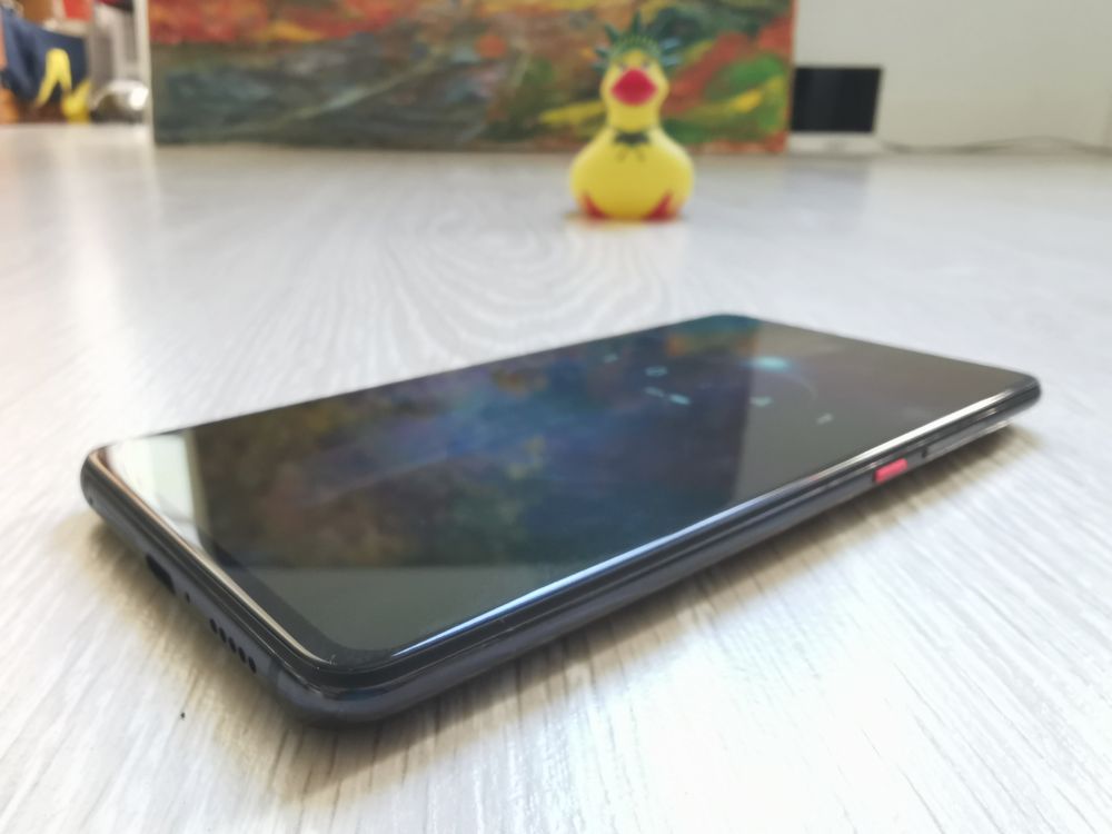 Xiaomi Mi 9T Pro vista general con pato de fondo