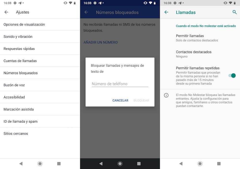 bloquear llamadas bq sony wiko motorola