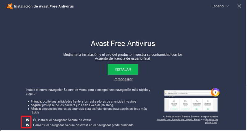Como descargar e instalar Avast 1