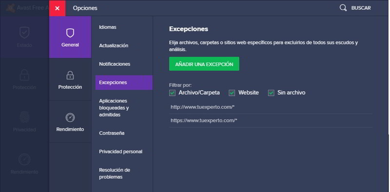 configurar avast 4