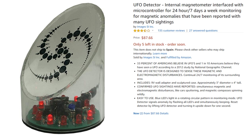 Estas son las opiniones más absurdas y ridículas de artículos en Amazon 8 detector ovnis