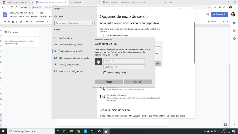 Cómo crear tu perfil de Windows Hello en un portátil Lenovo 6 pin