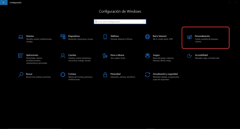 personalizacion windows 10