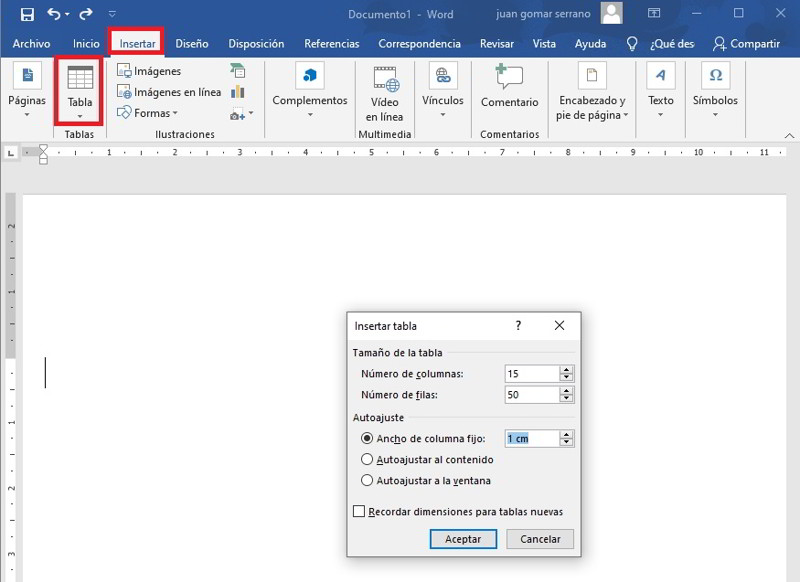 Como hacer una hoja cuadriculada en Word 3