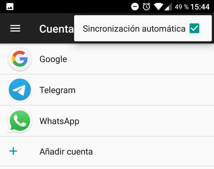 comprobar que tienes activada la sincronización