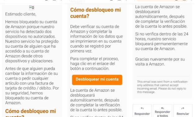 Así es el último correo de engaño que intenta obtener tu contraseña de Amazon