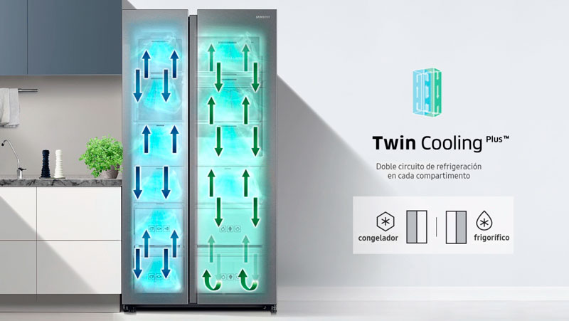 las características clave de los frigoríficos conectados Samsung Family Hub Twin Cooling Plus