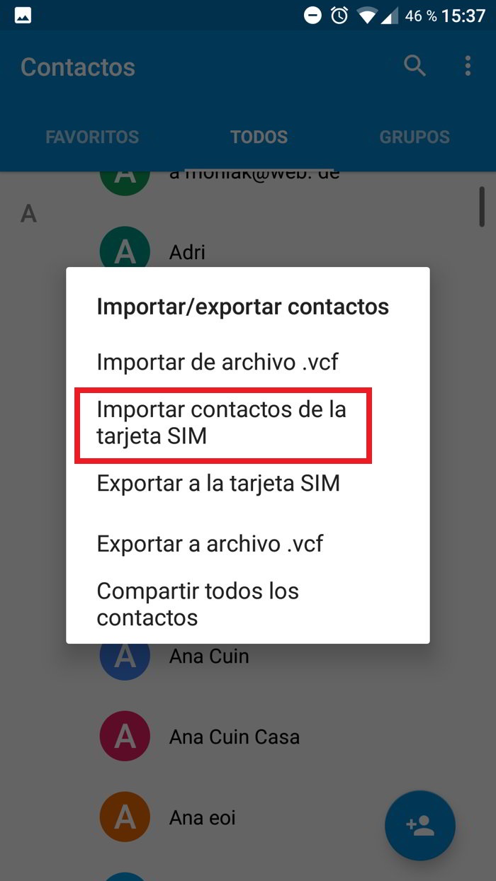 Pasar los contactos a tu nuevo smartphone