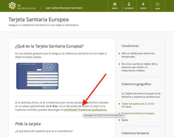 pedir tarjeta sanitaria europea 2