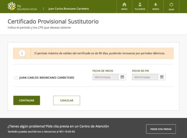 solicitar certificado sustitutorio provisional