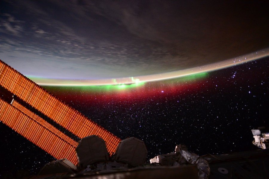 aurora boreal desde espacio