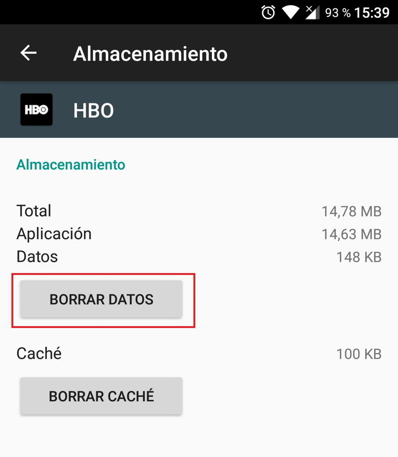 borrar datos hbo