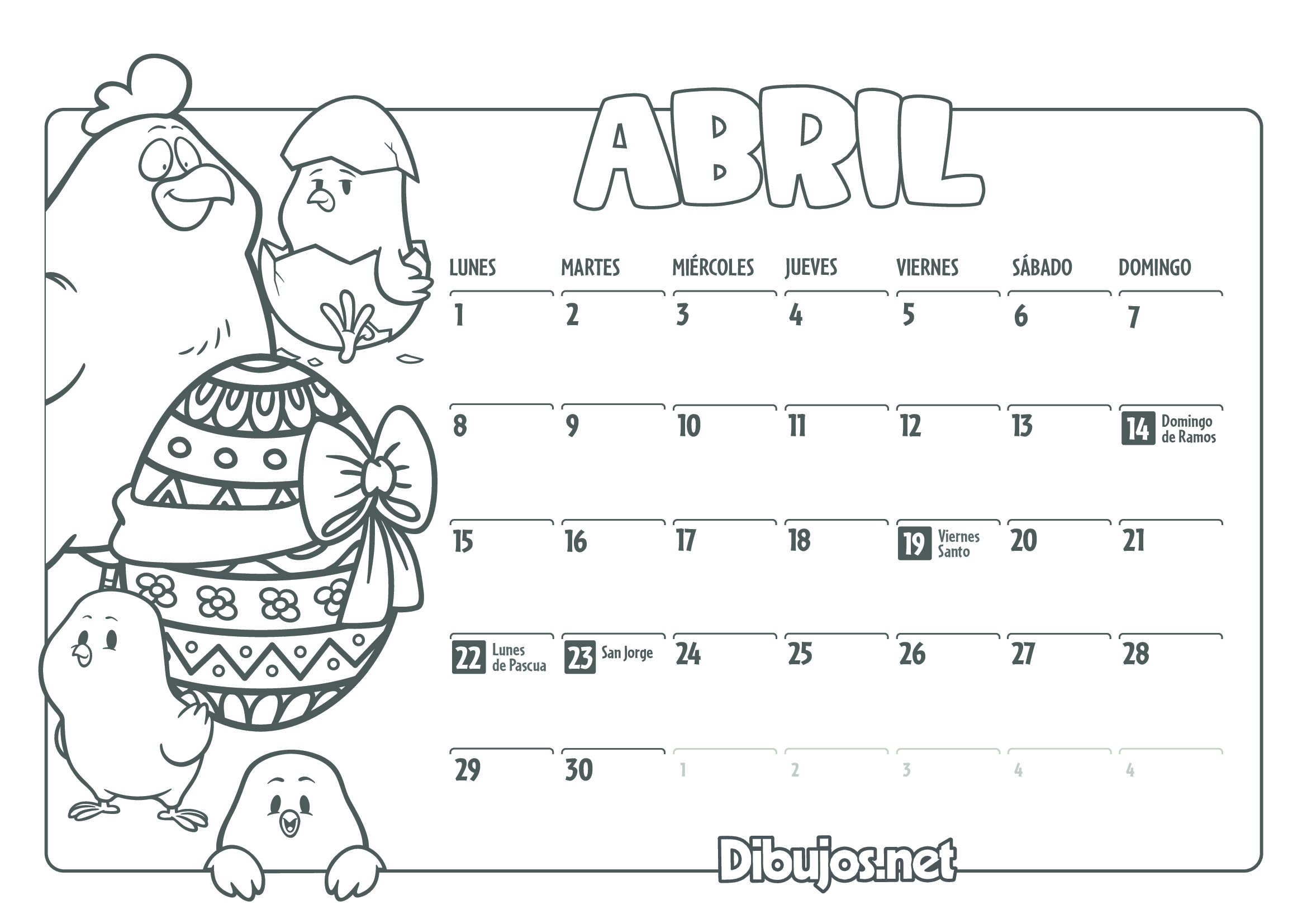 calendario-infantil-2019-colorear-abril