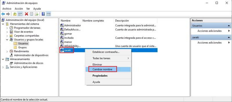 Como cambiar el nombre a una cuenta de usuario de Windows 10 2