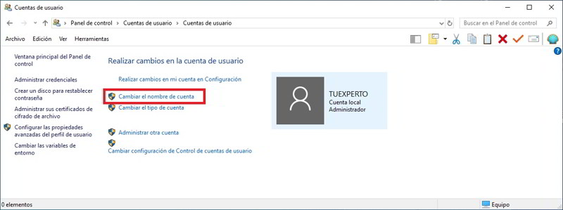 Como cambiar el nombre de usuario de Windows 10 6