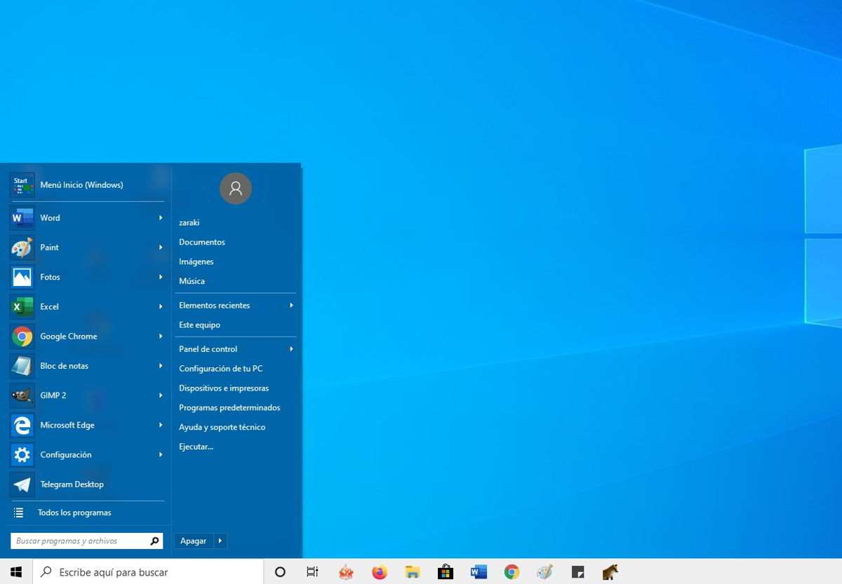 Como personalizar el boton Inicio de Windows 10