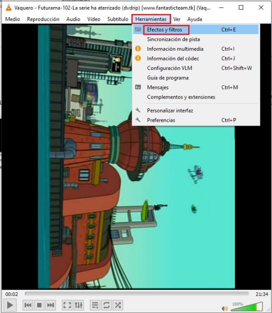 como rotar un video con VLC en Windows 2