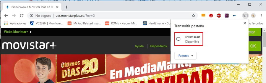 Como ver Movistar+ con Chromecast 2