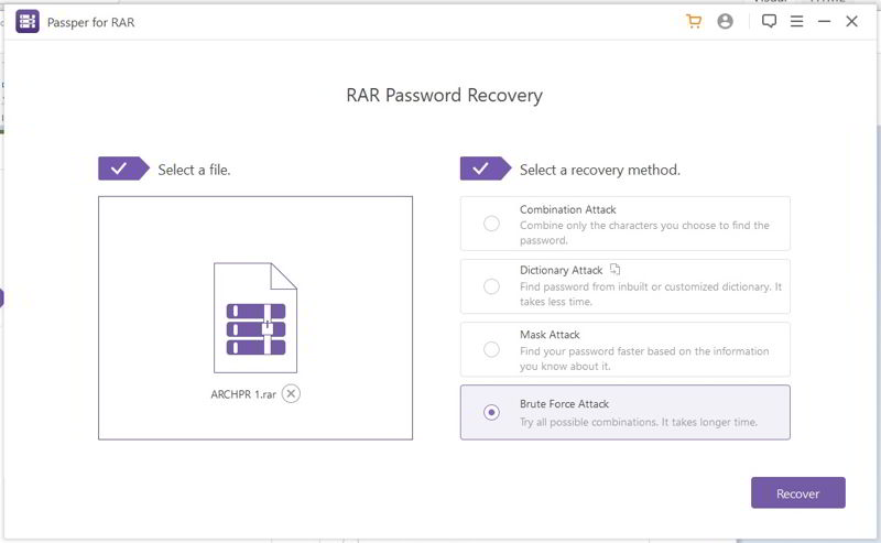 iSeePassword RAR Password Recovery 1