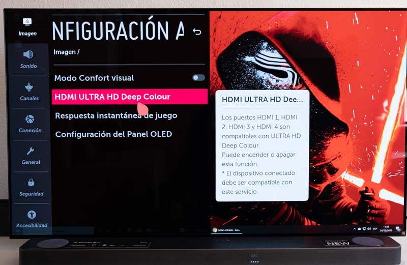 el mejor televisor para gaming es el LG OLED HDMI DEEP COLOUR