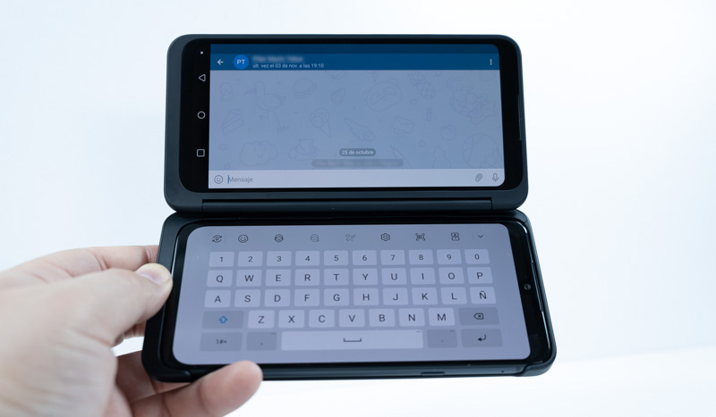 multitarea real con el LG G8X teclado