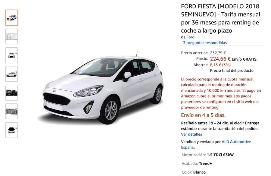 Cuánto cuesta el renting de un coche con Amazon 4 renting amazon coches 0