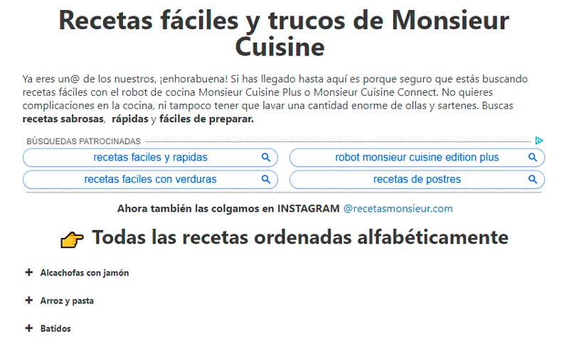 10 páginas web con recetas para la Thermomix y otros robots de cocina Monsieur