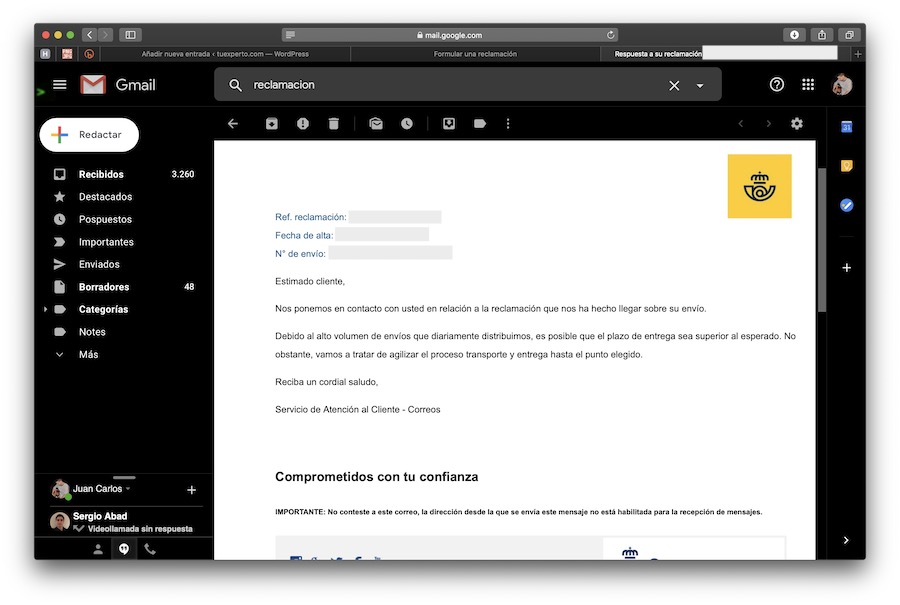 Paquete perdido o no llega: cómo hacer una reclamación en Correos 5 Paquete perdido o no llega: cómo hacer una reclamación en Correos 2