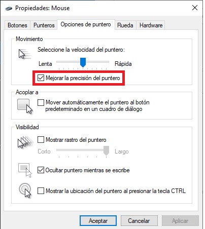 Cómo mejorar la precisión del ratón en Windows 10 4