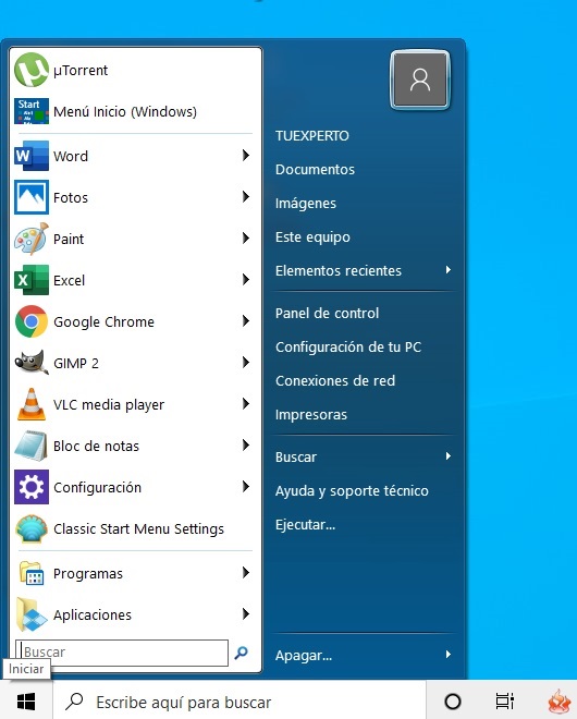 menu de windows 7 en windows 10 4