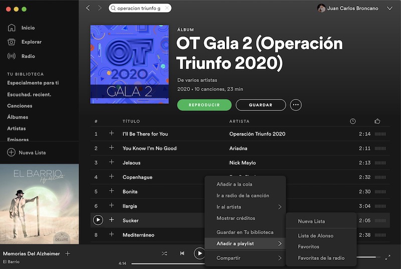 Cómo escuchar todos los temas de las galas de OT 2020 en Spotify 1