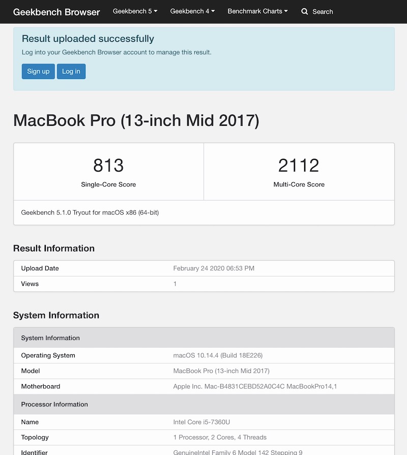 benchmark macbook pro 2017