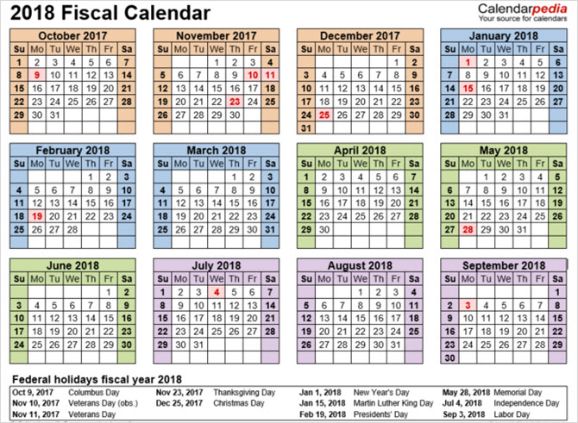 Calendario fiscal para office