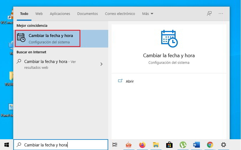 cambiar el formato de la hora y la fecha en el reloj de Windows 10 1