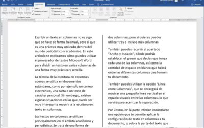 Cómo dividir un documento de Word en dos columnas